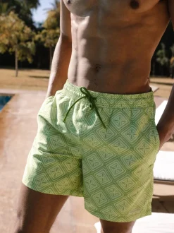 Chelsea Peers Green Flamingo Print Swim Shorts
