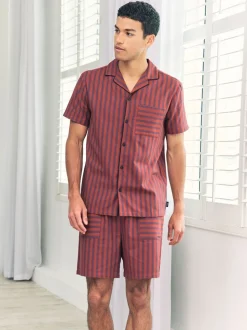 Chelsea Peers Red Blurred Stripe Short Pyjamas Set