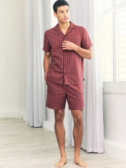 Chelsea Peers Red Blurred Stripe Short Pyjamas Set