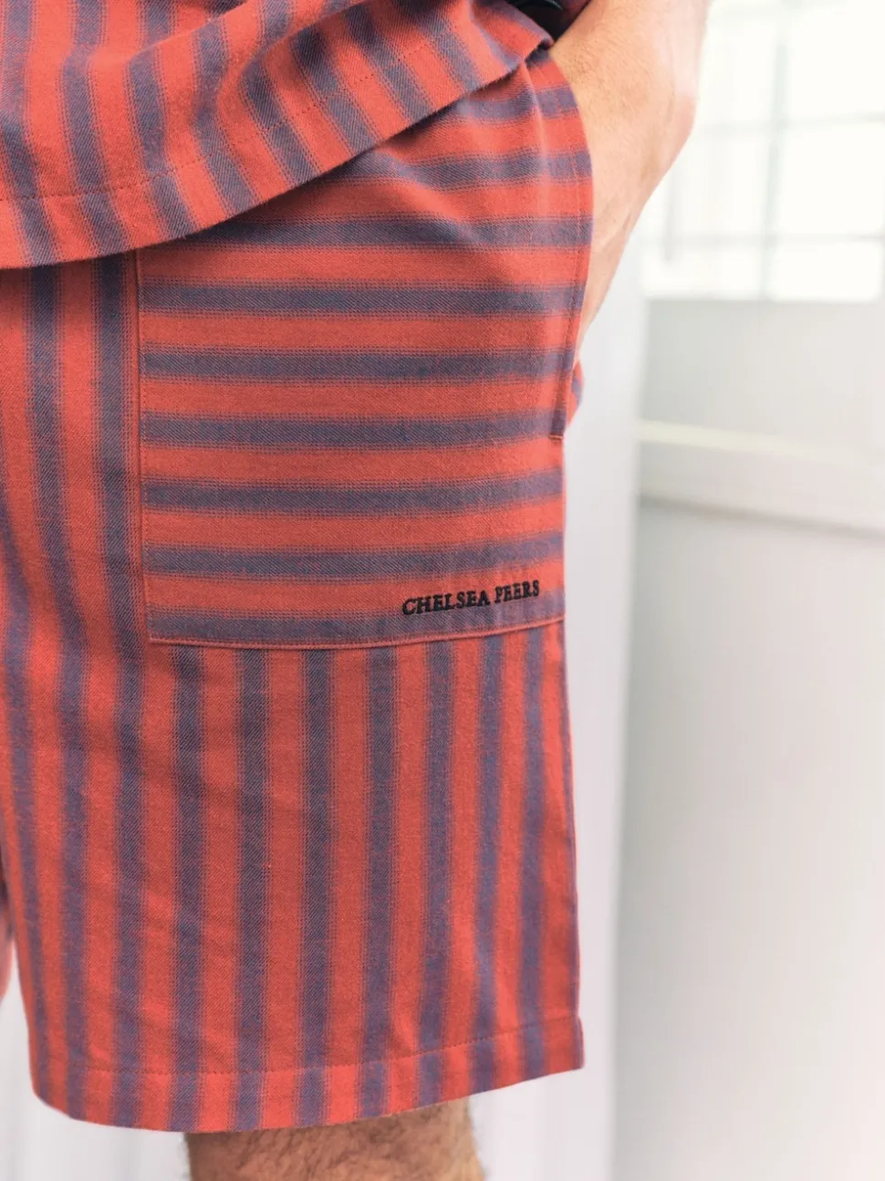 Chelsea Peers Red Blurred Stripe Short Pyjamas Set