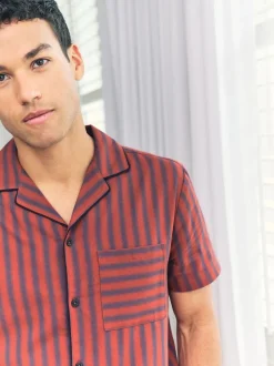 Chelsea Peers Red Blurred Stripe Short Pyjamas Set