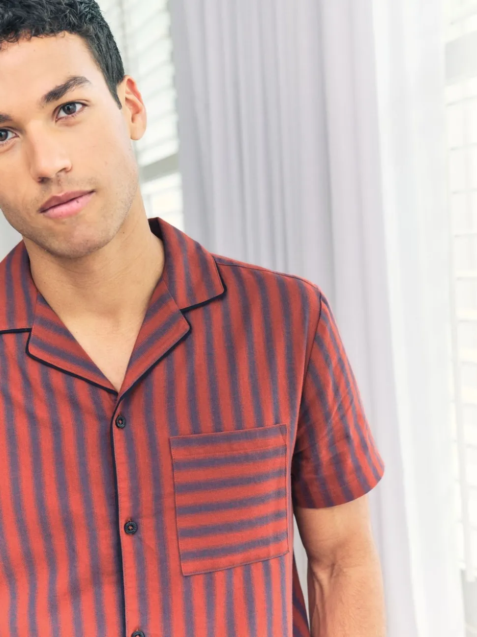 Chelsea Peers Red Blurred Stripe Short Pyjamas Set