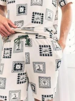 Chelsea Peers White Fairway Frames Print Short Pyjamas Set