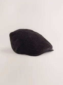 Chocolate Brown Cord Flat Cap