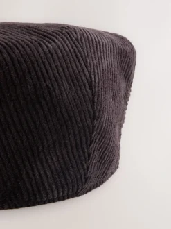 Chocolate Brown Cord Flat Cap