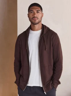 Chocolate Brown Lightweight Zip Up Hoodie