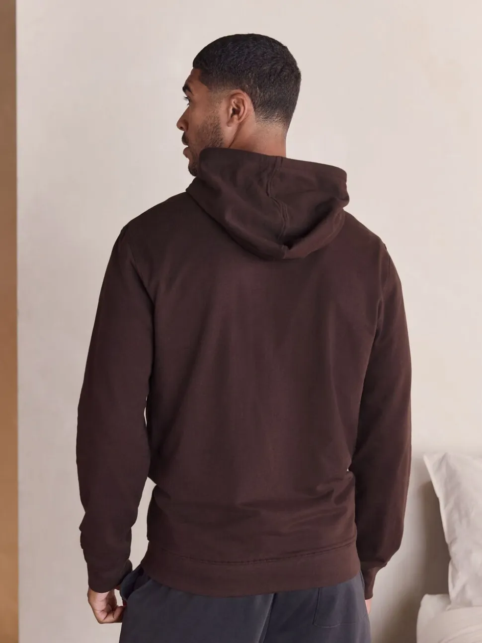 Chocolate Brown Lightweight Zip Up Hoodie