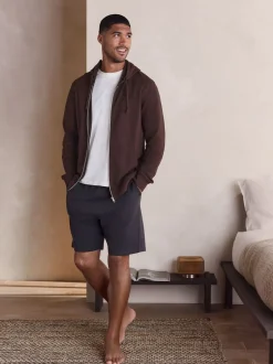 Chocolate Brown Lightweight Zip Up Hoodie