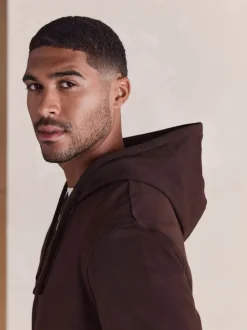 Chocolate Brown Lightweight Zip Up Hoodie