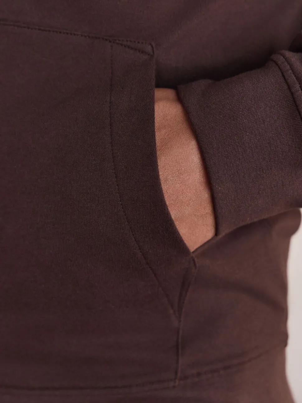 Chocolate Brown Lightweight Zip Up Hoodie