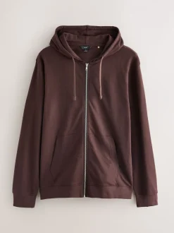 Chocolate Brown Lightweight Zip Up Hoodie