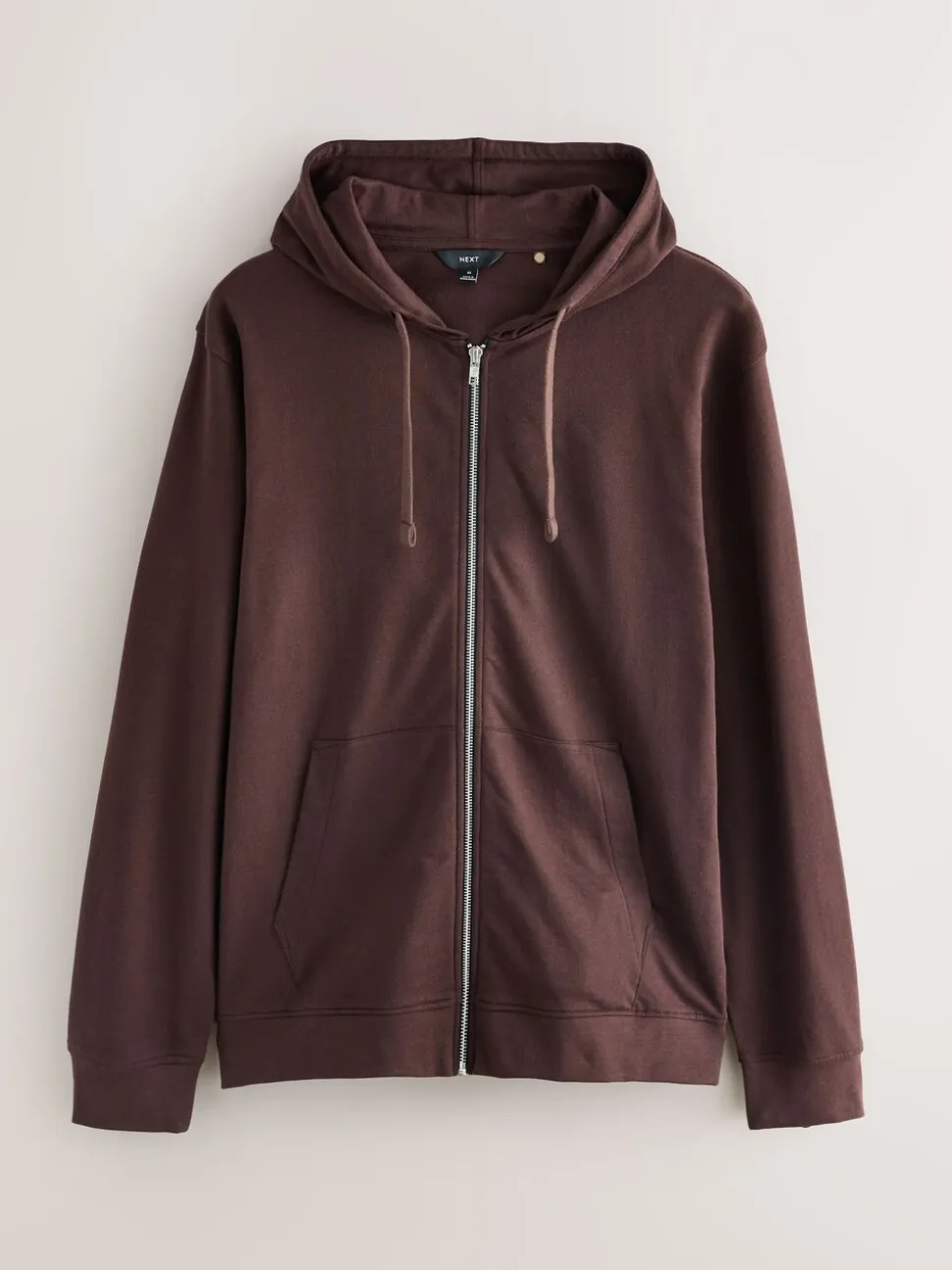 Chocolate Brown Lightweight Zip Up Hoodie