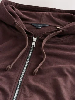 Chocolate Brown Lightweight Zip Up Hoodie