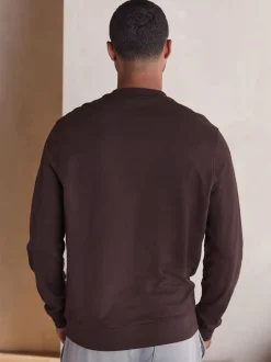 Chocolate Brown Lightweight Crew Neck Sweatshirt