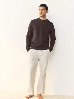 Chocolate Brown Lightweight Crew Neck Sweatshirt