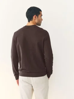 Chocolate Brown Lightweight Crew Neck Sweatshirt