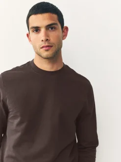 Chocolate Brown Lightweight Crew Neck Sweatshirt