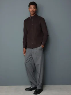 Chocolate Brown Long Sleeve Cord Shirt