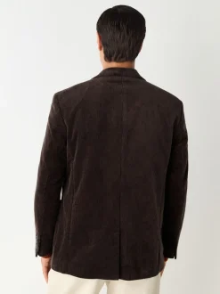 Chocolate Brown Regular Fit Cord Blazer