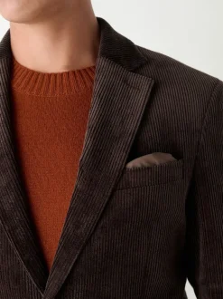 Chocolate Brown Regular Fit Cord Blazer