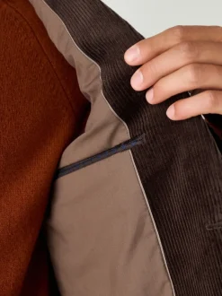 Chocolate Brown Regular Fit Cord Blazer