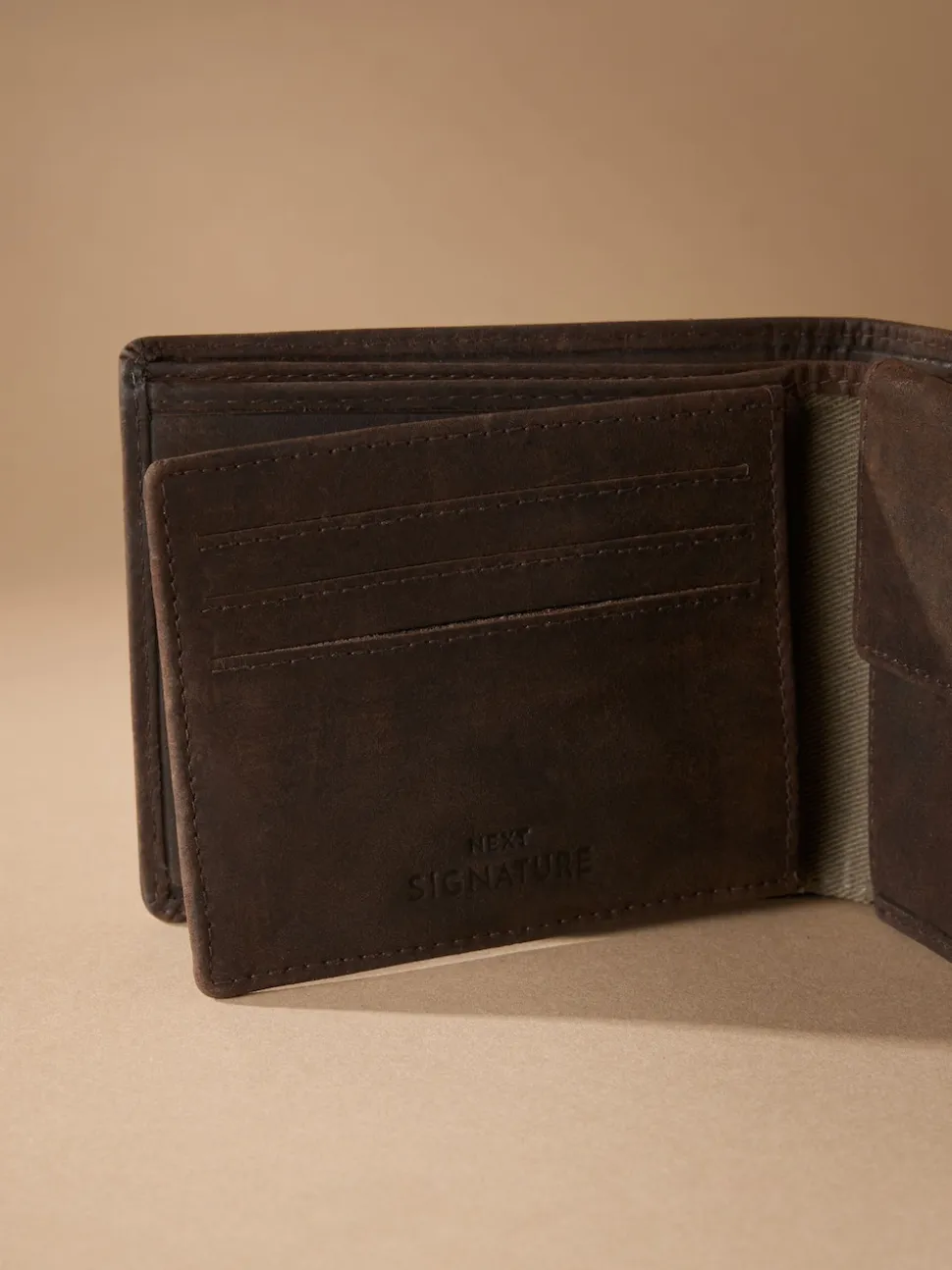 Chocolate Brown Signature Leather Extra Capacity Wallet