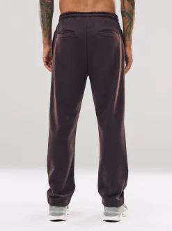Chocolate Brown Straight Fit Brushback Heavyweight Joggers