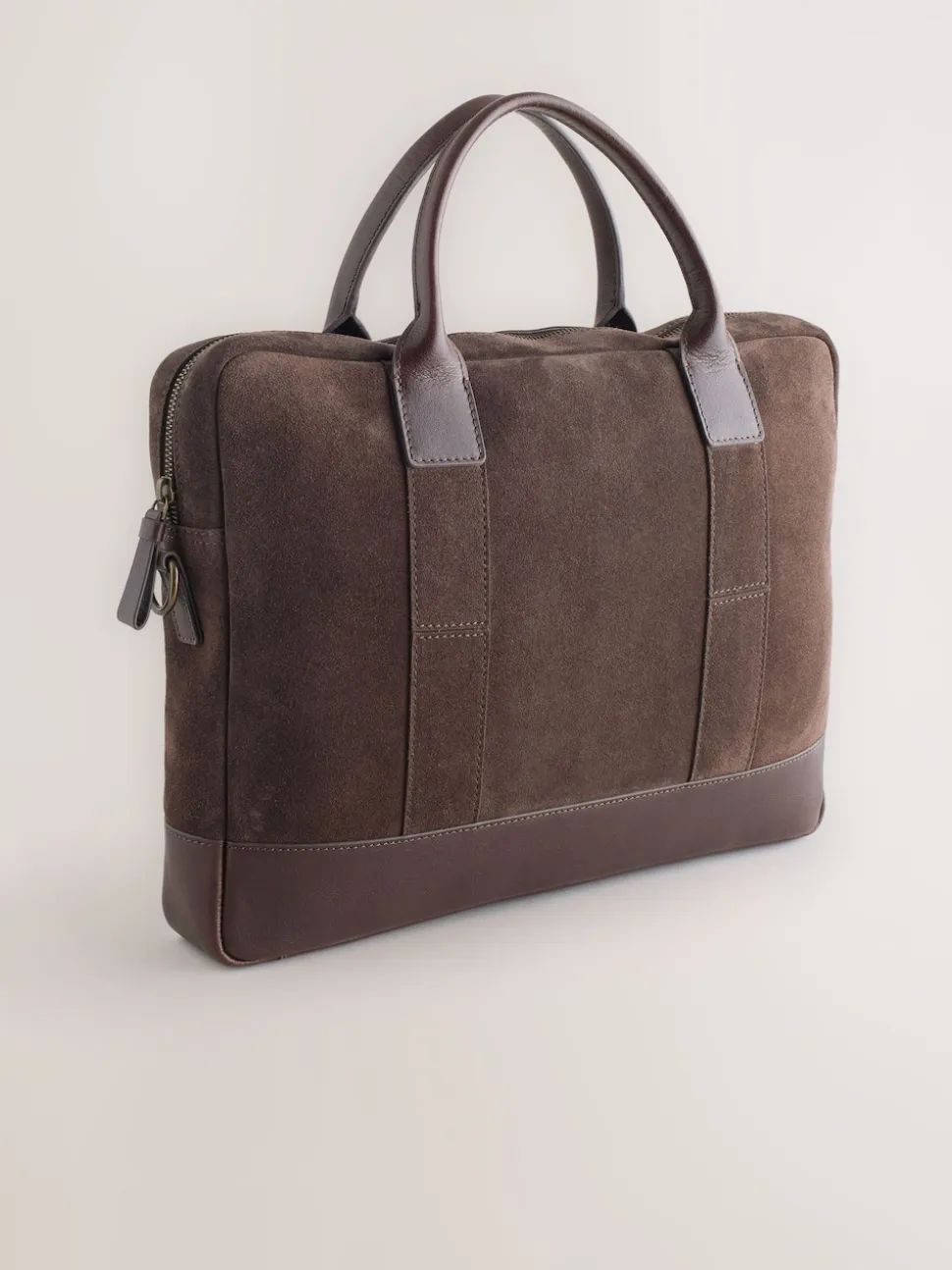 Chocolate Brown Suede Briefcase