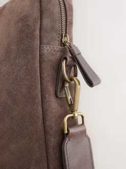 Chocolate Brown Suede Briefcase