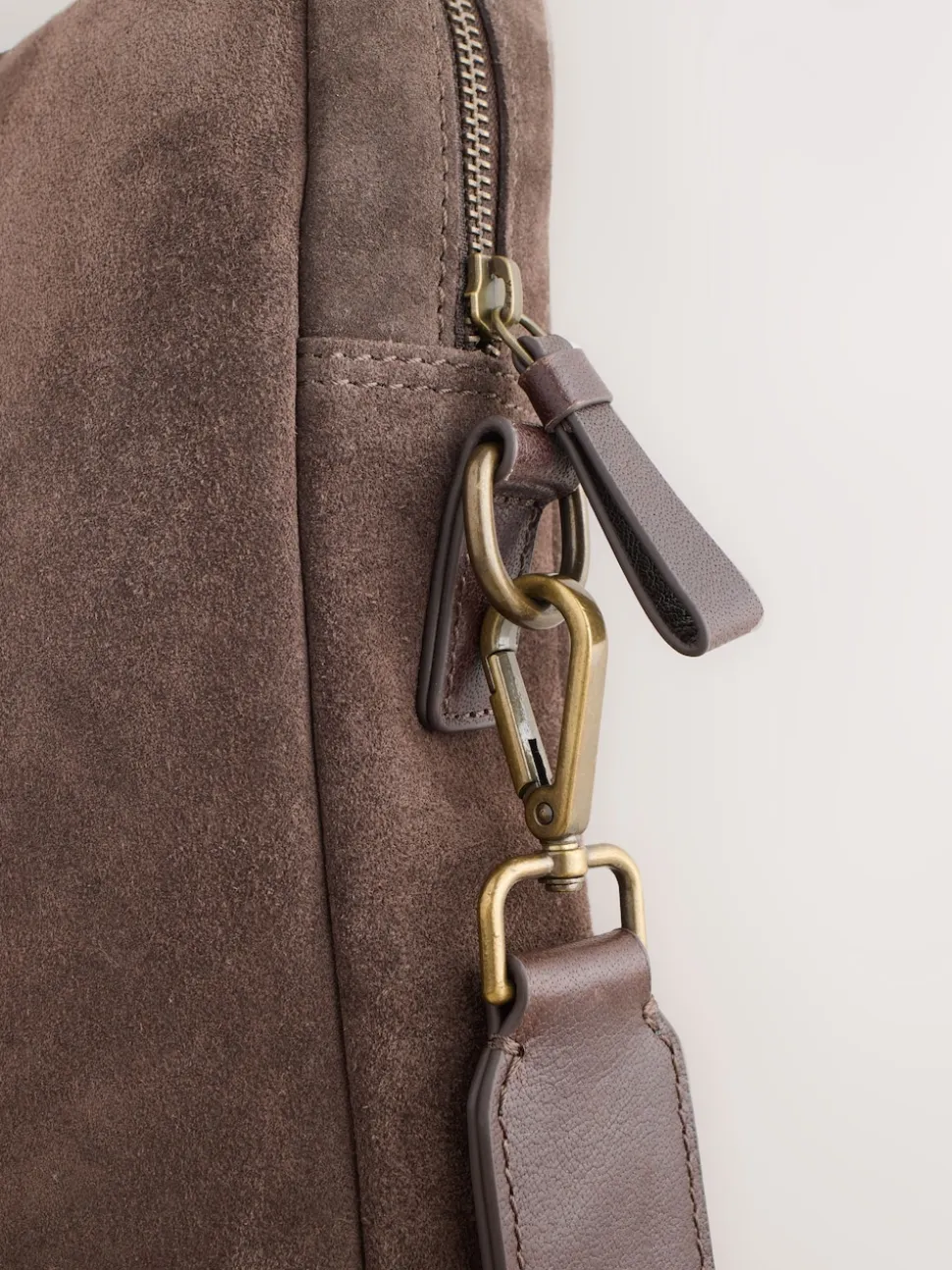 Chocolate Brown Suede Briefcase