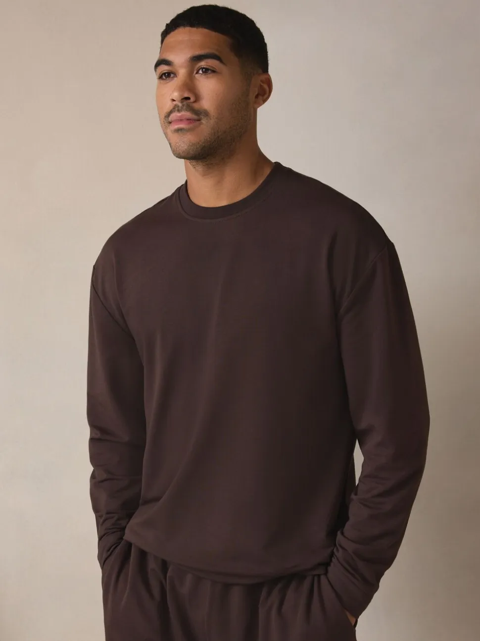 Chocolate Brown TENCEL™ Modal Blend Long Sleeve Lounge Set