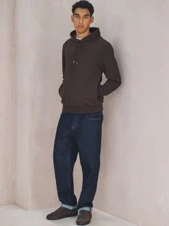 Chocolate Brown Textured Overhead Hoodie