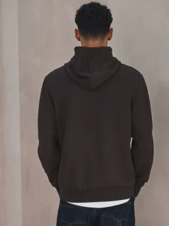 Chocolate Brown Textured Overhead Hoodie