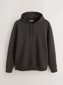 Chocolate Brown Textured Overhead Hoodie