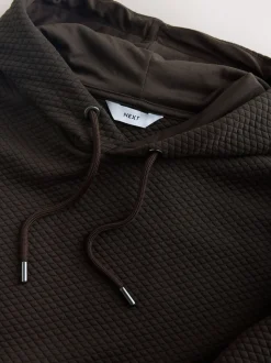 Chocolate Brown Textured Overhead Hoodie