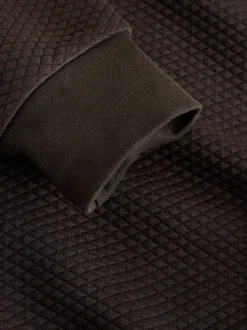 Chocolate Brown Textured Overhead Hoodie