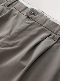 Clay Relaxed Tapered Fit Twin Pleated Stretch Chinos Trousers