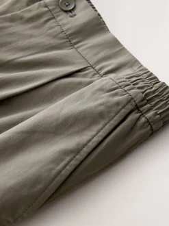 Clay Straight Fit Pleated Stretch Chinos Trousers With Elasticated Waist