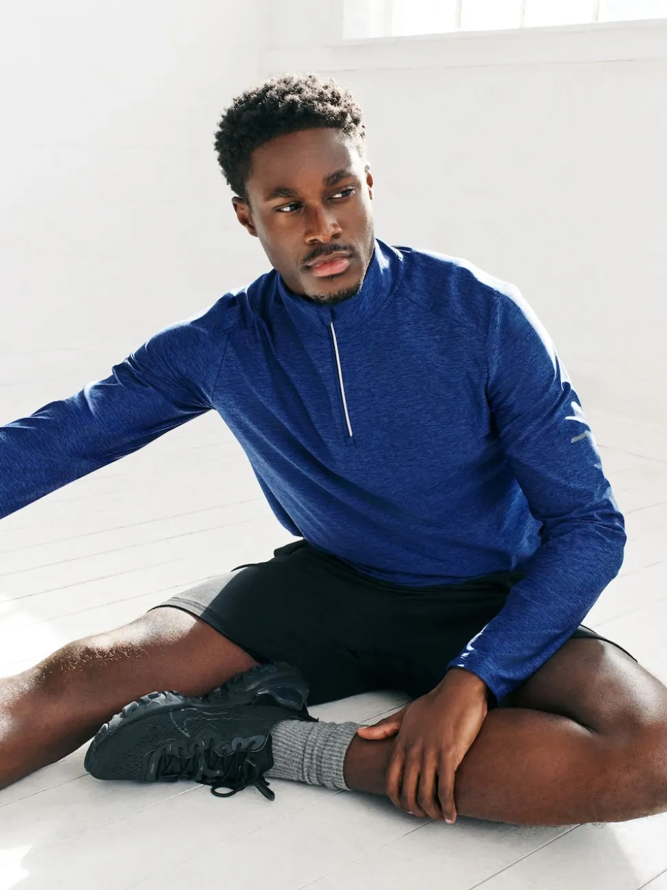 Cobalt Blue Active Training Gym Quarter Zip Sweater