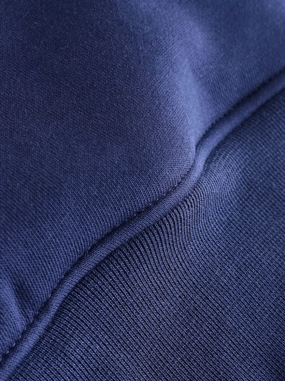 Cobalt Blue Funnel Neck Zip Through with Graphic Print Sweat Top