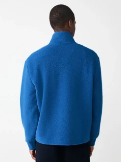 Cobalt Blue Quarter Zip Borg Fleece