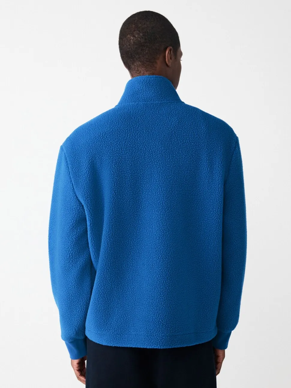 Cobalt Blue Quarter Zip Borg Fleece