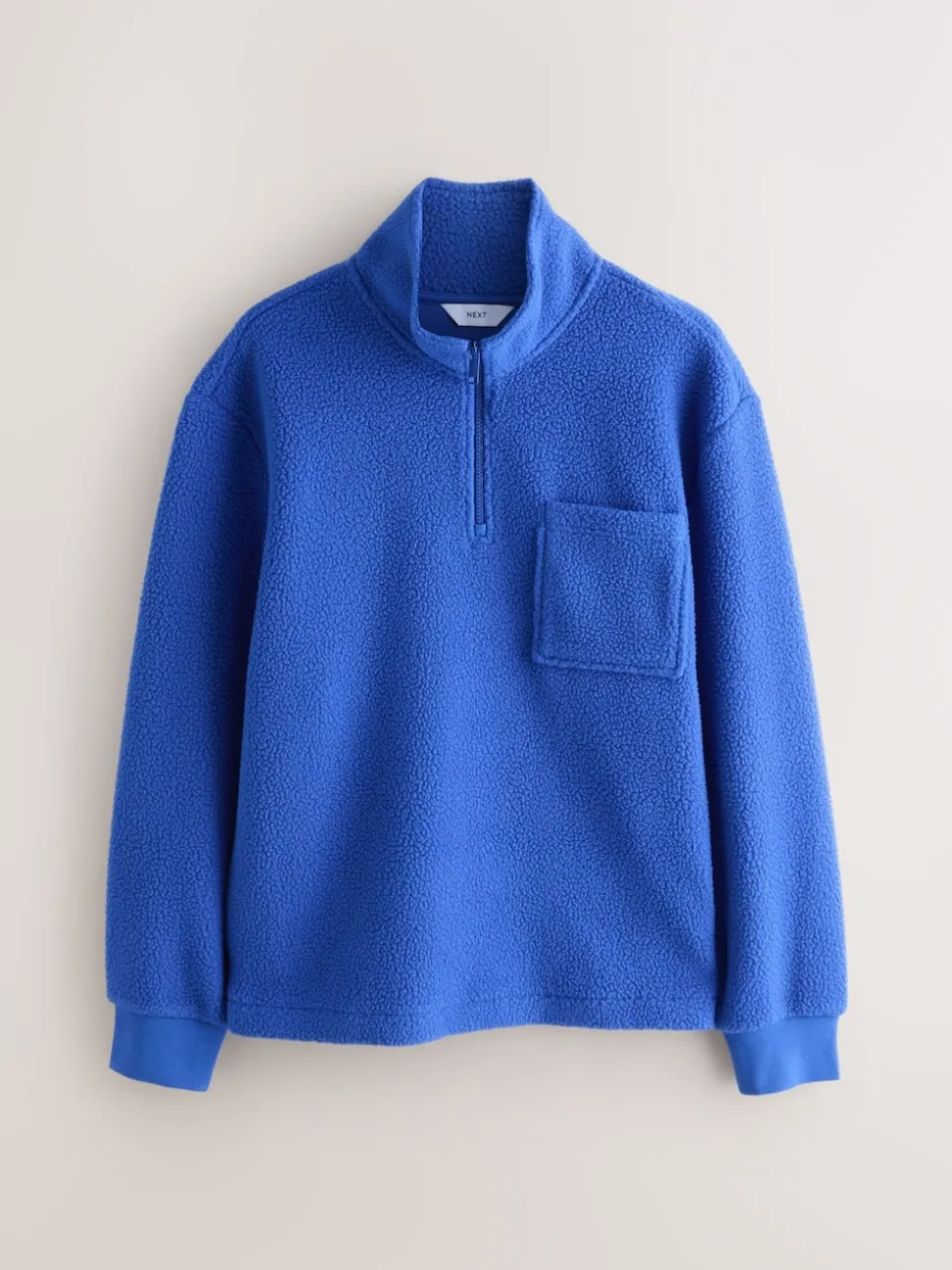 Cobalt Blue Quarter Zip Borg Fleece