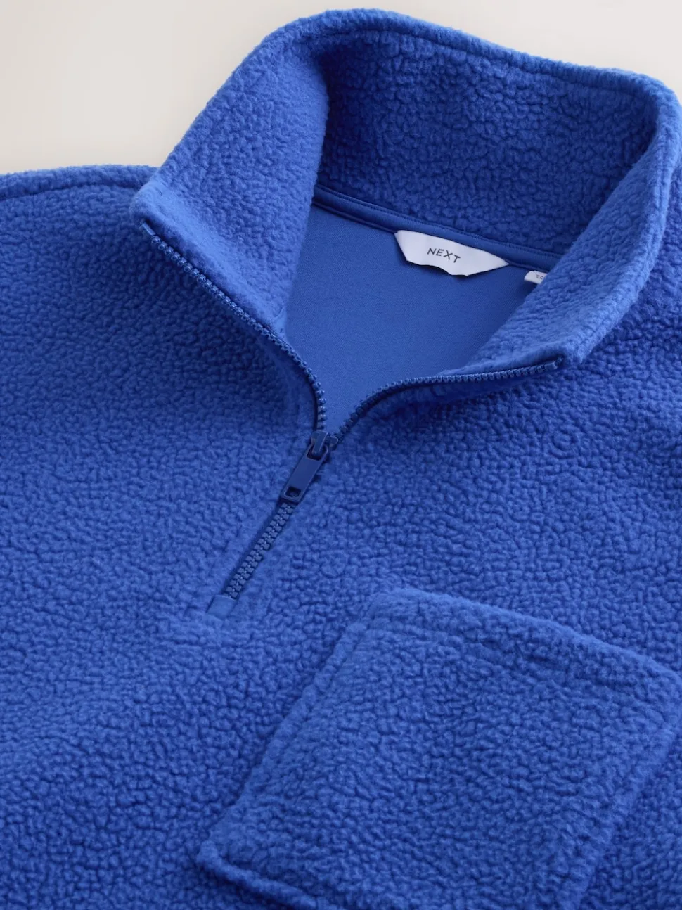 Cobalt Blue Quarter Zip Borg Fleece