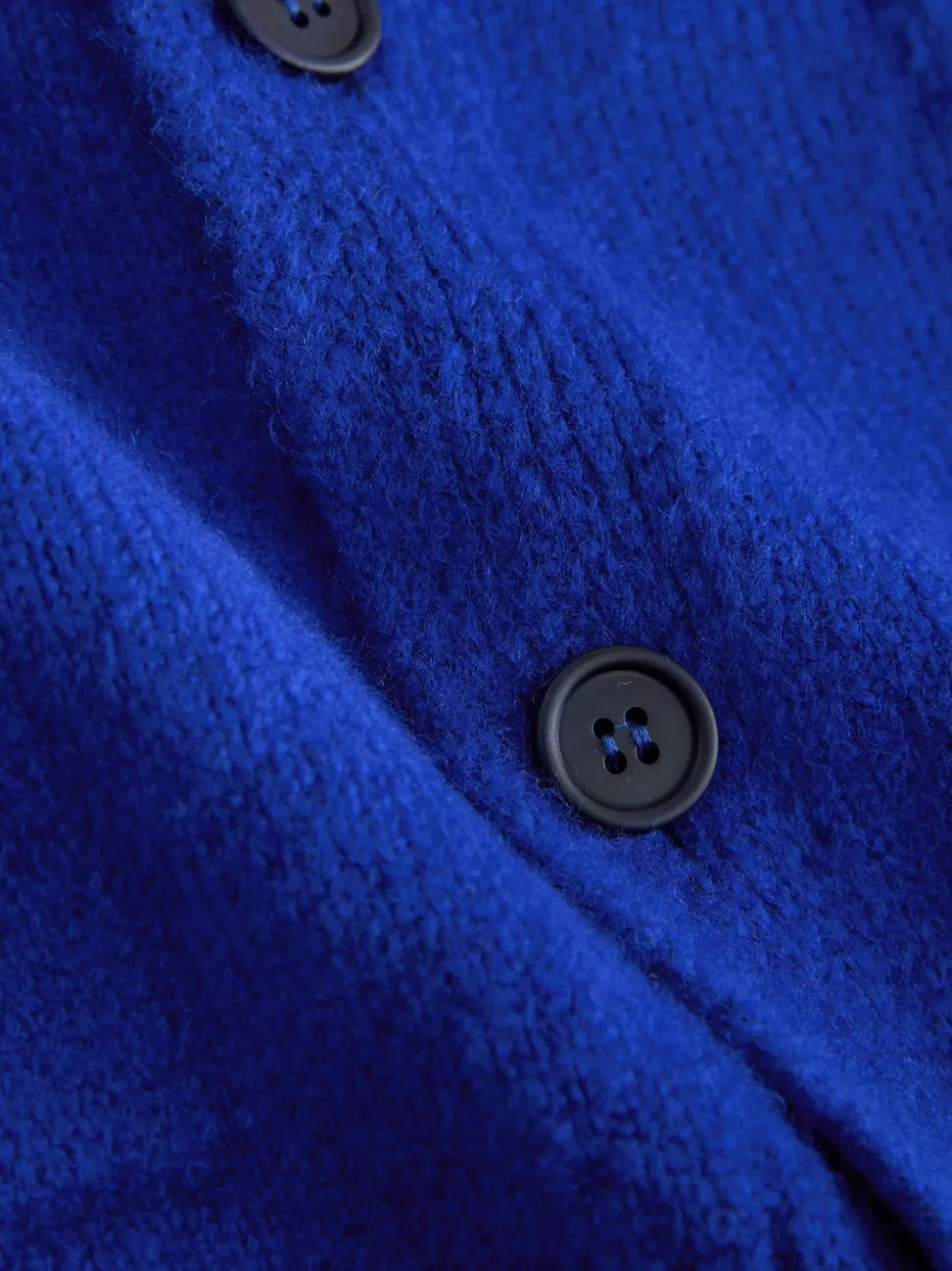 Cobalt Blue Regular Fit Embroidered Chest Motif Cardigan