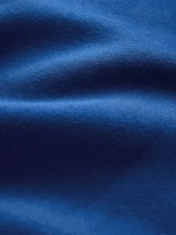 Cobalt Blue Regular Fit Heavyweight Cotton Rich Jersey Hoodie