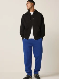 Cobalt Blue Straight Fit Brushback Heavyweight Joggers