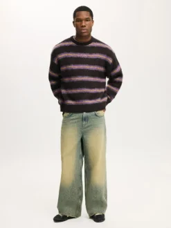 Cotton On Black Box Fit Fuzzy Crew Neck Knit Jumper