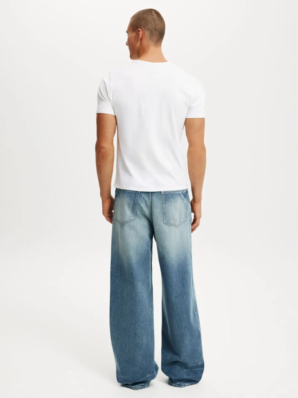 Cotton On Blue/White Super Baggy Jeans