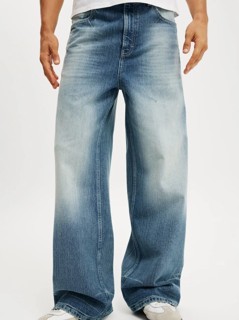 Cotton On Blue/White Super Baggy Jeans